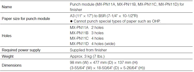 Sharp-MX-2616N-Printer-Punch-module-Table