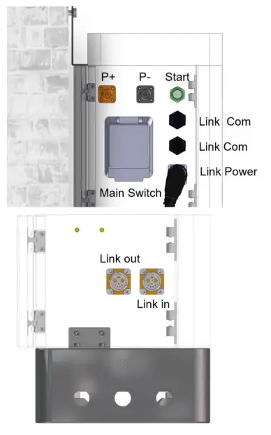 Solplanet Ai HB 2 56LG High Voltage Lithium Ion Phosphate Battery Storage System - Overview of the Connection Area