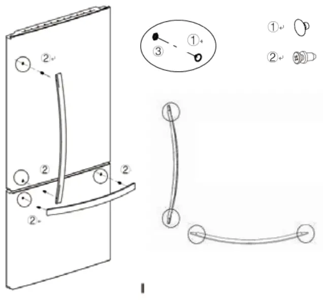DANBY DBM187E1WDB Refrigerator - DOOR HANDLE