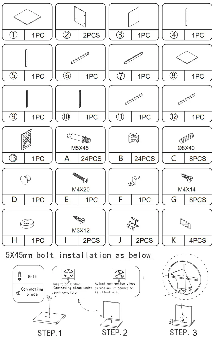JAXPETY HG61W1118 Wood Nightstand End Table - fig 5