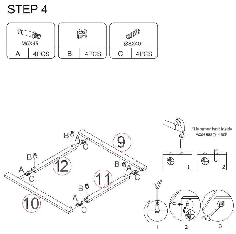 JAXPETY HG61W1118 Wood Nightstand End Table - fig 8