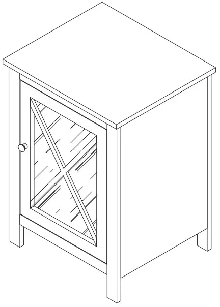 JAXPETY HG61W1118 Wood Nightstand End Table