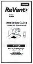 ReVent RVM80 D 80 CFM Ceiling Easy Roomside Installation Bathroom - MANUAL