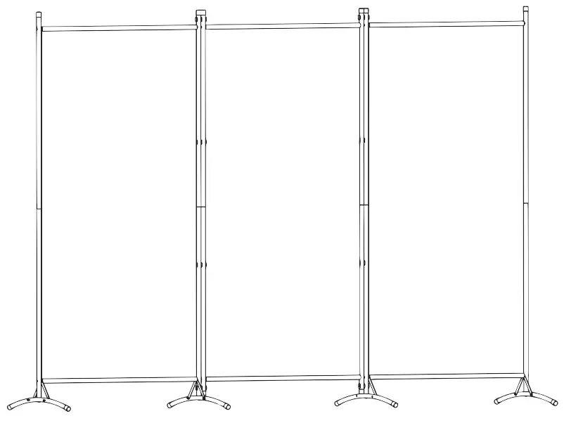 V I V O PP-RD-102B Dark Gray 102x70 Inch Cloth Room Divider