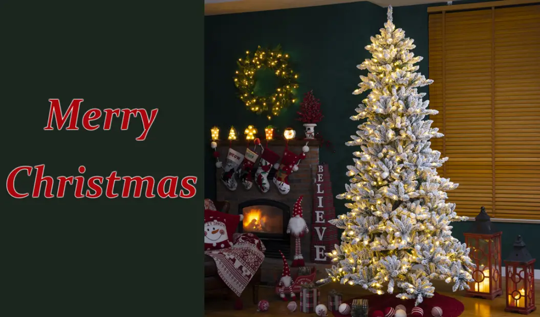 Glitzhome 2014600099 Pre-lit Flocked Layered Spruce Artificial Christmas Tree Instruction Manual