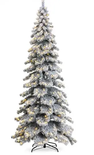 Glitzhome -Pre-Lit-Flocked-Layered-Spruce-Artificial-Christmas-Tree-PRODUCT-IMAGE