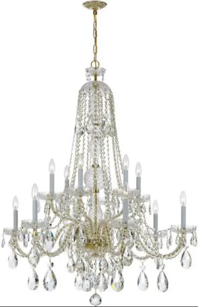 CRYSTORAMA 1112-PB-CL-MWP Traditional Crystal 12 Light Chandelier