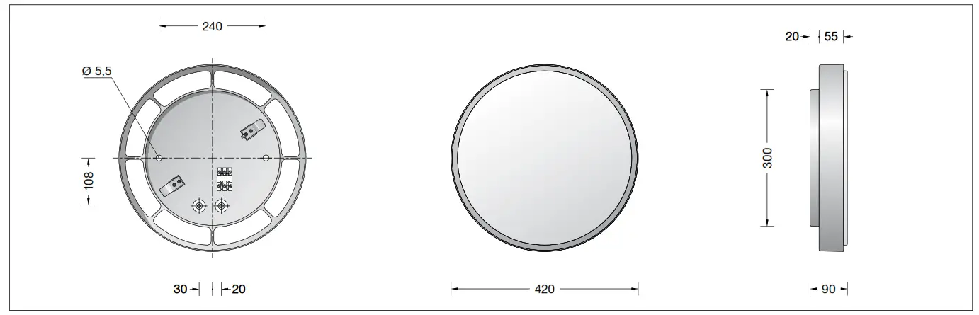 BEGA 50654.2 Ceiling and Wall Luminaire - Fig1