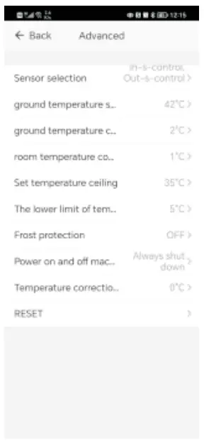 BEOK CONTROLS TFT LCD Heating Thermostat - Advanced Setting