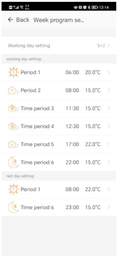 BEOK CONTROLS TFT LCD Heating Thermostat - Period Setting