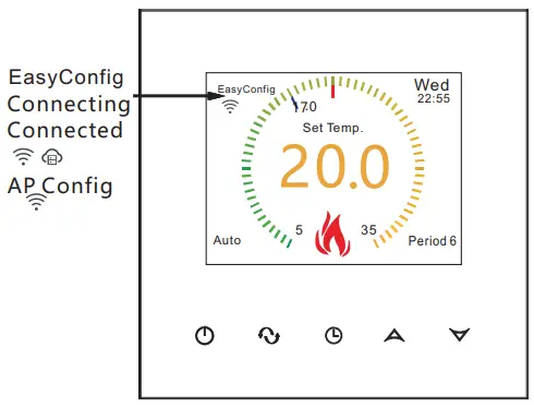 BEOK CONTROLS TFT LCD Heating Thermostat - Thermostat Setting 1