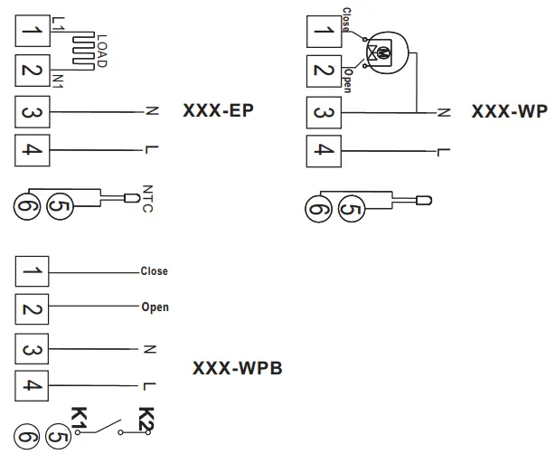 BEOK CONTROLS TFT LCD Heating Thermostat - Wiring Digram
