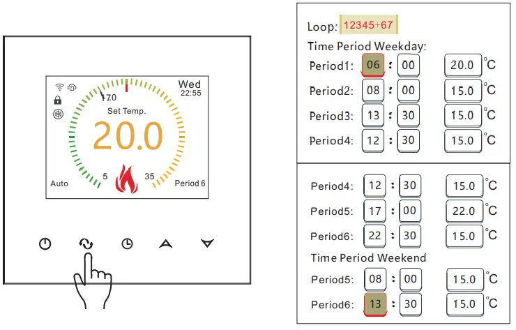 BEOK CONTROLS TFT LCD Heating Thermostat - programmable mode