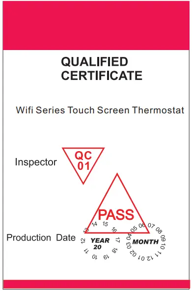 BEOK CONTROLS TFT LCD Heating Thermostat - warranty