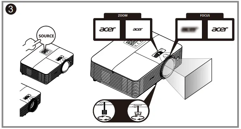 acer H5386BDK Projector - Adjust the image