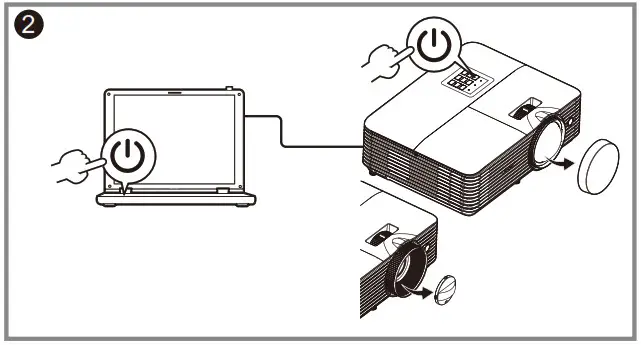 acer H5386BDK Projector - Powering On the Projector
