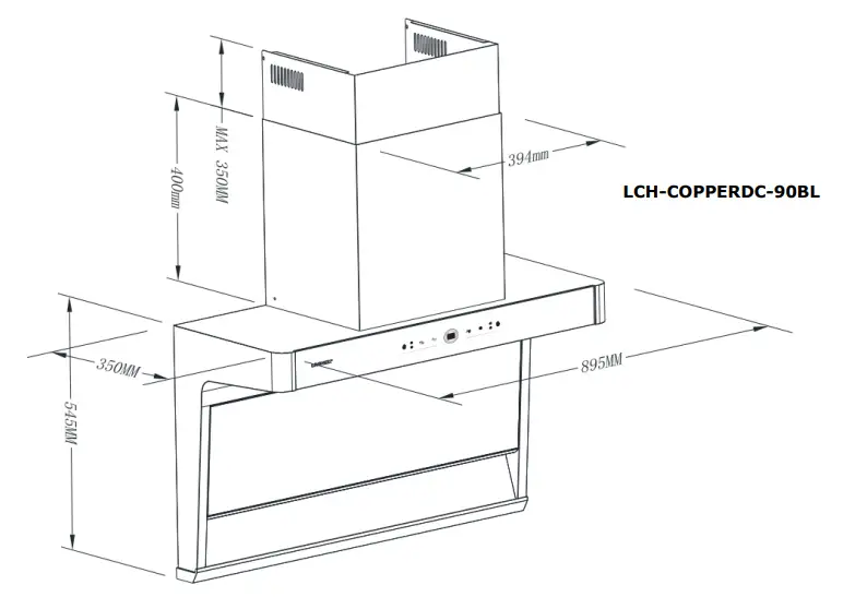 LIVINOX LCH COPPERDC-90BL Hood - Range Hood