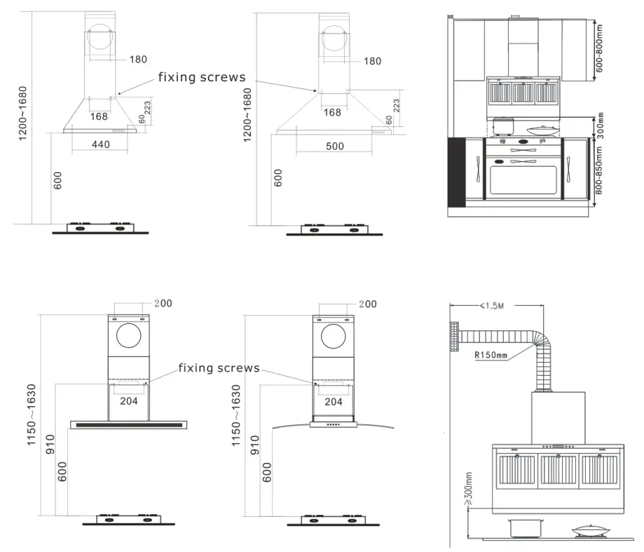 LIVINOX LCH COPPERDC-90BL Hood - Touch Control 1
