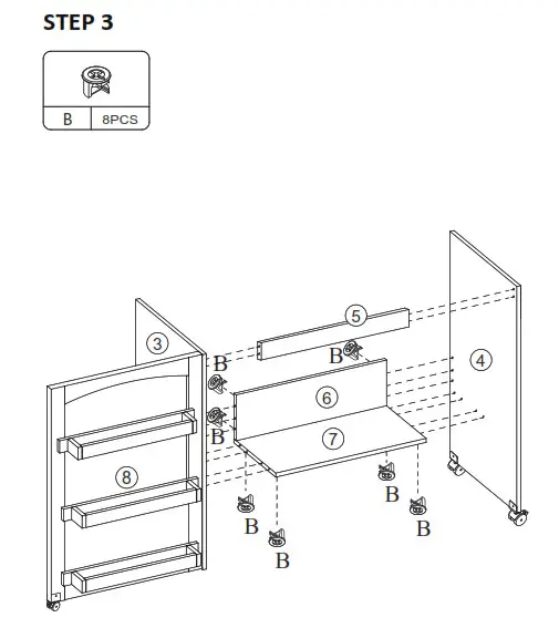 JAXPETY HG61R0970 Moving White Foldable Sewing Table WCabinet - fig 4