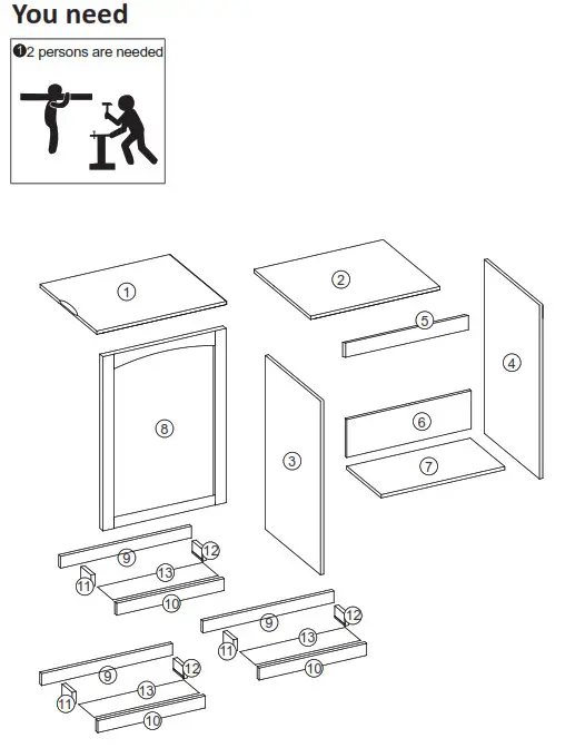 JAXPETY HG61R0970 Moving White Foldable Sewing Table WCabinet - fig