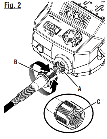 RYOBI PCL480 18V Rotary Tool Station - Speed control 1