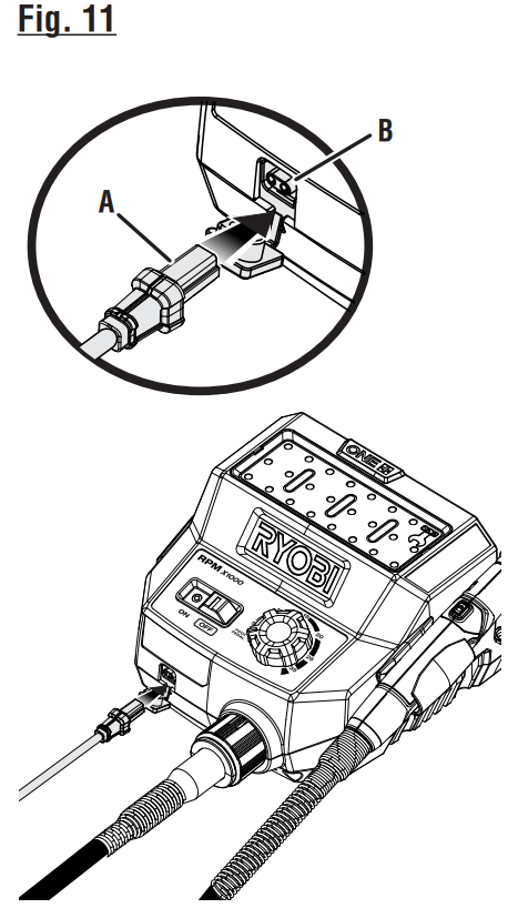 RYOBI PCL480 18V Rotary Tool Station - Speed control11
