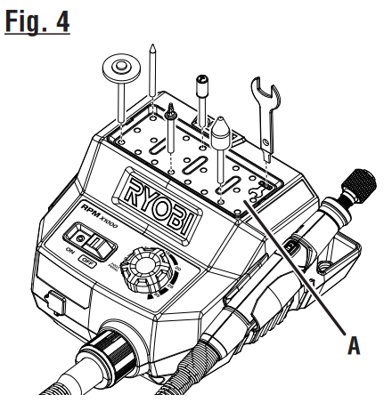 RYOBI PCL480 18V Rotary Tool Station - Speed control4
