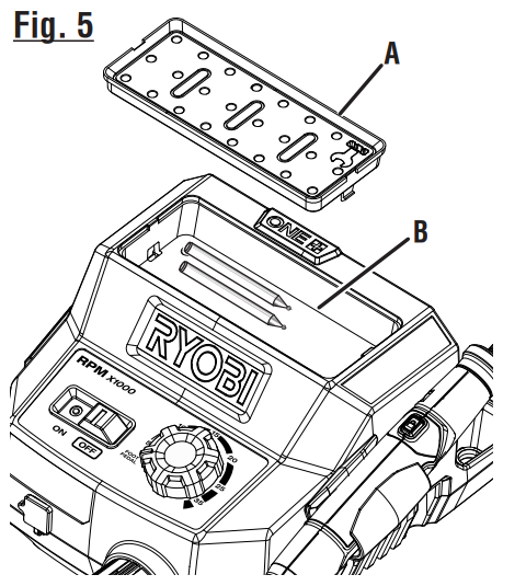 RYOBI PCL480 18V Rotary Tool Station - Speed control5