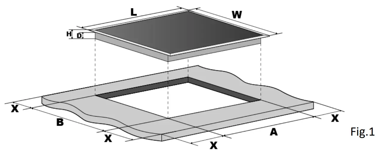 EF Home Appliances HB BI 2721 A Built In Induction Hob - Product Dimensions