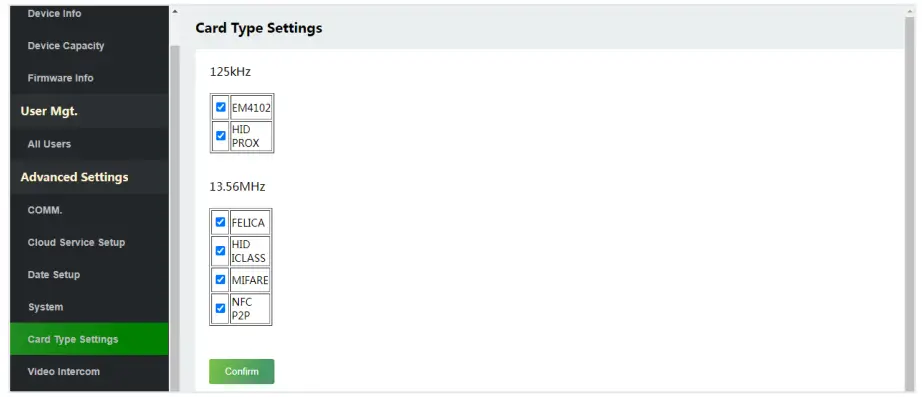 ZKTeco ProMA-QR Outdoor Biometric Access Control Systems - setting 12