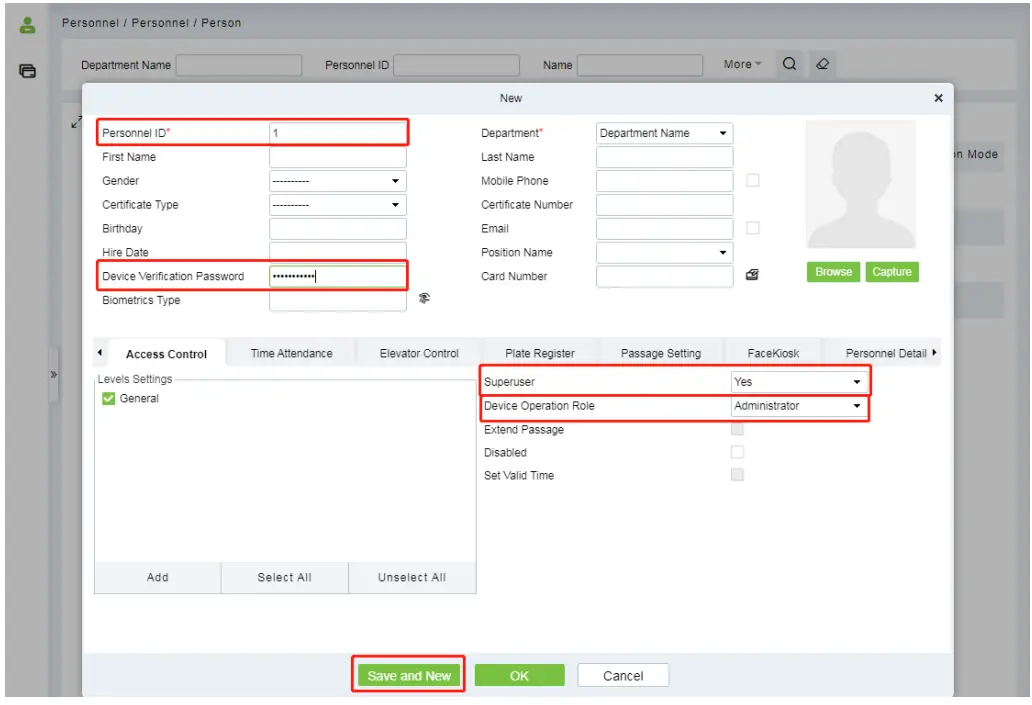 ZKTeco ProMA-QR Outdoor Biometric Access Control Systems - setting 6