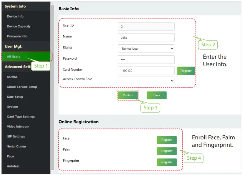 ZKTeco ProMA-QR Outdoor Biometric Access Control Systems - setting 7