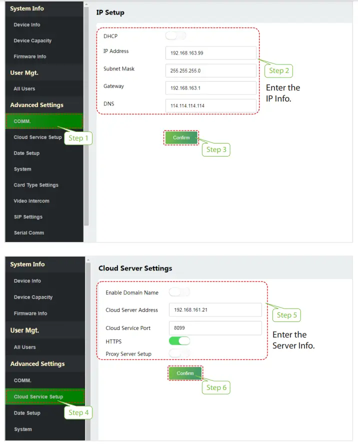 ZKTeco ProMA-QR Outdoor Biometric Access Control Systems - setting 9