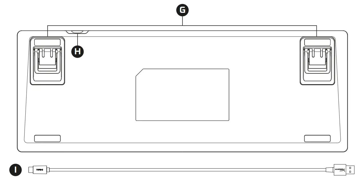 HyperX 639N9AA#ABA PBT Mechanical Gaming Keyboard - Parts