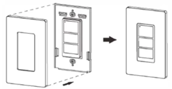 EarthTronics WP1025 5 Key Battery Powered Wall Switch - wall plate