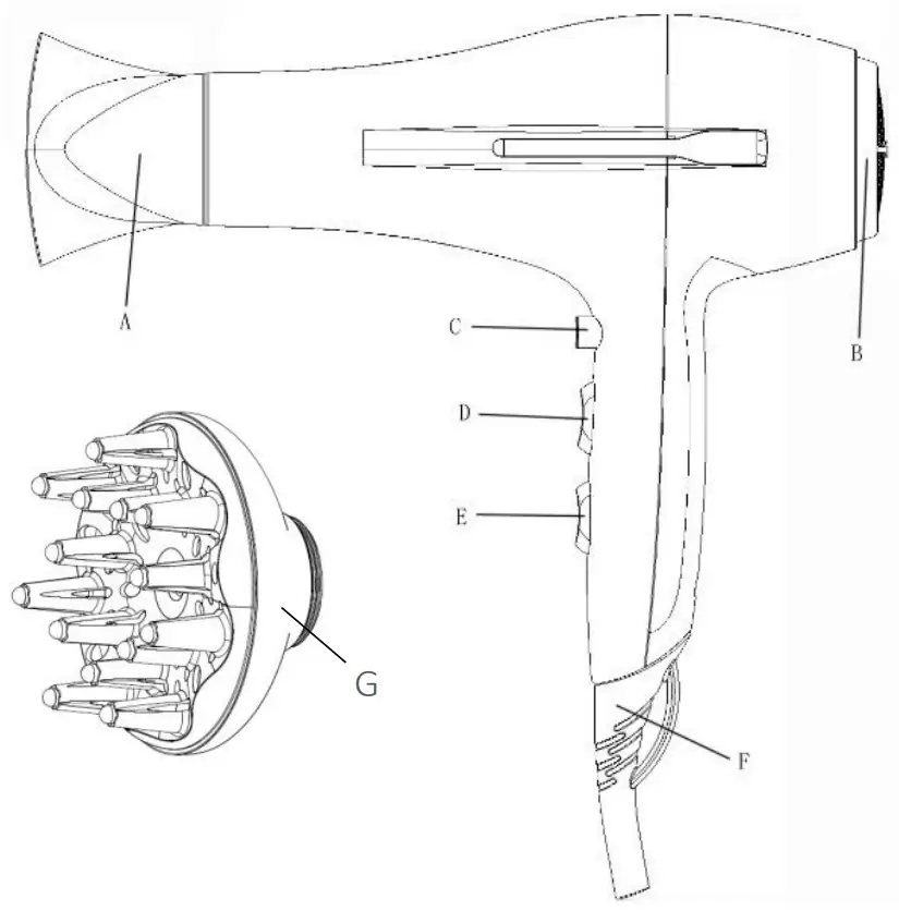 Livoo DOS174 Ionic Hair Dryer - DESCRIPTION