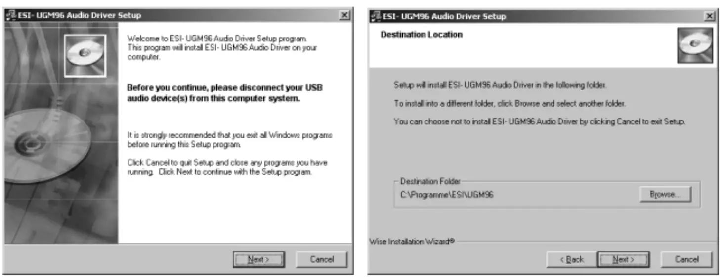 Installation under Windows XP
