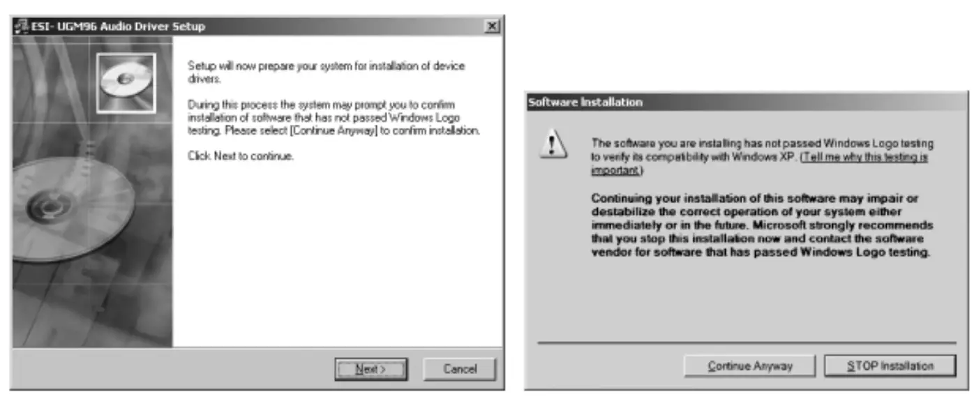 Installation under Windows XP