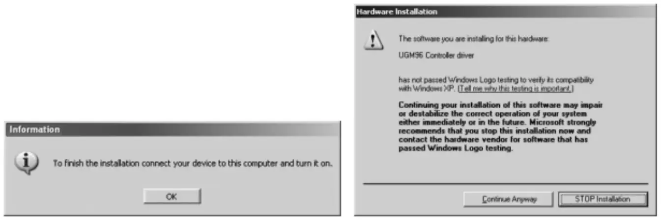 Installation under Windows XP