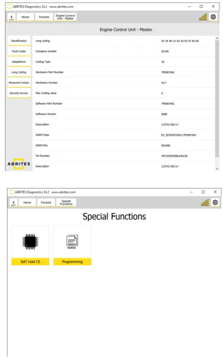 Diagnostic Functionalities