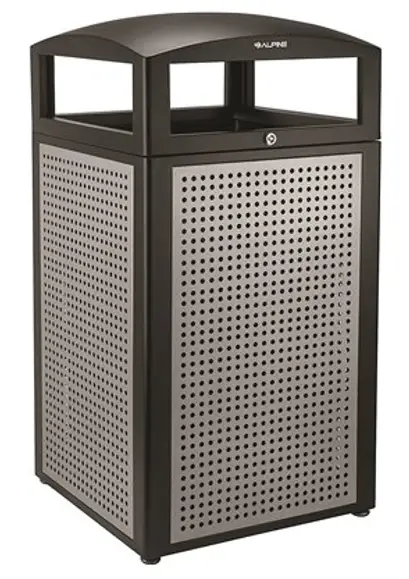 ALPINE 471 40 SIL 2PK All Weather Steel Outdoor Commercial Outdoor Trash