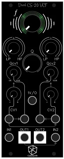 CubuSynth Dual CS-20 VCF Dual or Stereo Multimode VCF product
