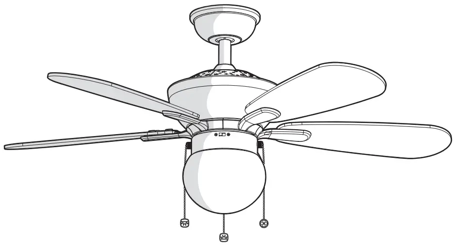 HAMPTON BAY YG990-MBK Loomis 44 in. LED Indoor Matte White Ceiling Fan - CEILING