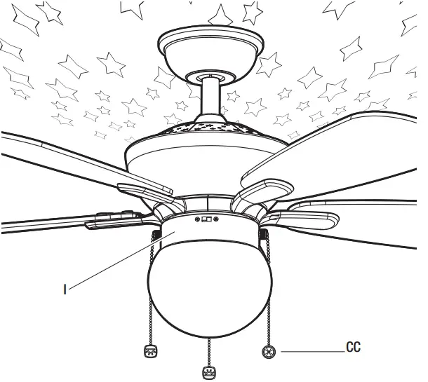HAMPTON BAY YG990-MBK Loomis 44 in. LED Indoor Matte White Ceiling Fan - PULL CHAIN
