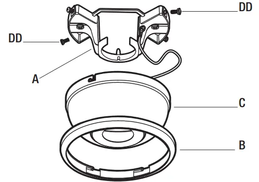 HAMPTON BAY YG990-MBK Loomis 44 in. LED Indoor Matte White Ceiling Fan - Remove the canopy