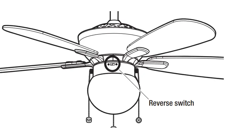 HAMPTON BAY YG990-MBK Loomis 44 in. LED Indoor Matte White Ceiling Fan - Reverse switch