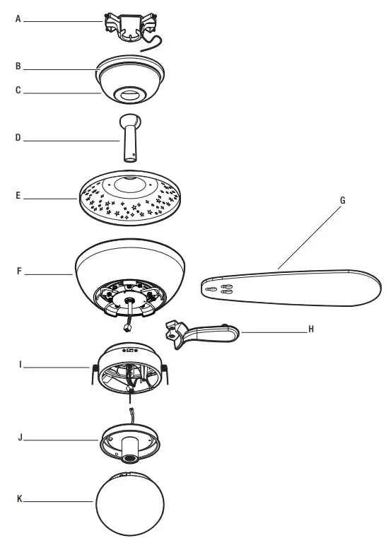 HAMPTON BAY YG990-MBK Loomis 44 in. LED Indoor Matte White Ceiling Fan - continued
