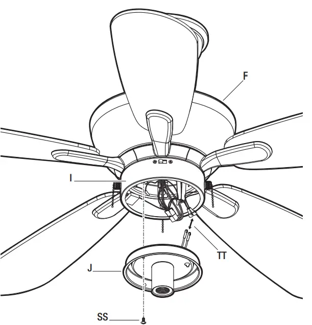HAMPTON BAY YG990-MBK Loomis 44 in. LED Indoor Matte White Ceiling Fan - previously 2
