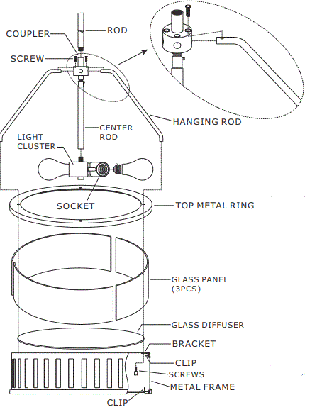 CRYSTORAMA KEN-8303-BF Kendal Three Light Pendant-FIG1