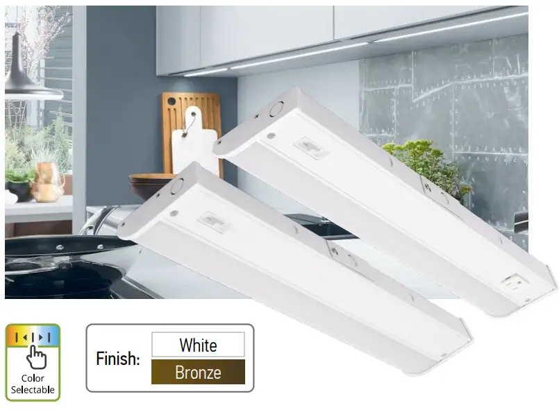 ASD UCB 9D3CC WH LED Under Cabinet Bullnose 